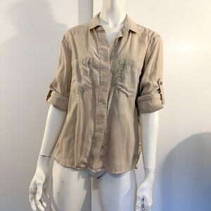 Cloth & Stone Tan Button Down Shirt